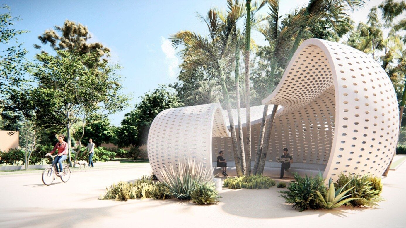 Concept d’abri bioclimatique et biomimétique par by Belén Jiménez, designer