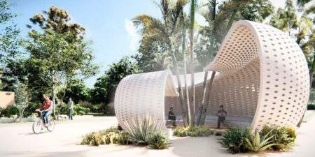 Concept d’abri bioclimatique et biomimétique par by Belén Jiménez, designer