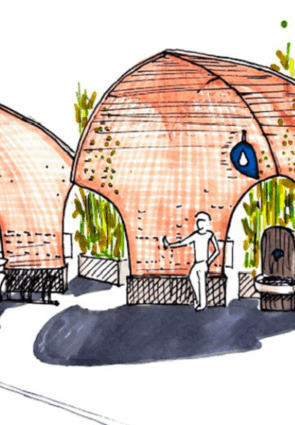 WAH design. Lauréat de l'appel à concept Nantes x Recife - Refuge climatique urbain. Concept "La Palme".