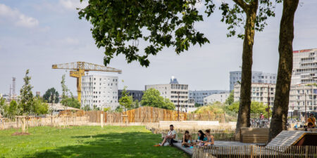 Jardin du rail. Grue jaune. Nantes (Loire-Atlantique) 05/2026 © Iris Pictures/Samoa